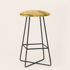 Hourglass Mid-Century Modern Abstract Pattern Honey Mustard Yellow Stool Gallery Image 1
