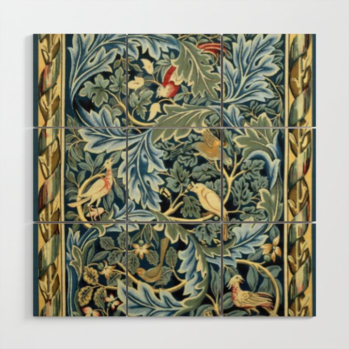 William Morris Birds and Acanthus Wood Wall Art Gallery Image 1