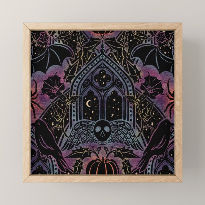 Gothic Halloween - celestial rainbow  Mini Art Print Gallery Image 1