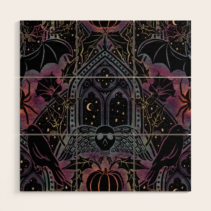 Gothic Halloween - celestial rainbow  Wood Wall Art Gallery Image 1