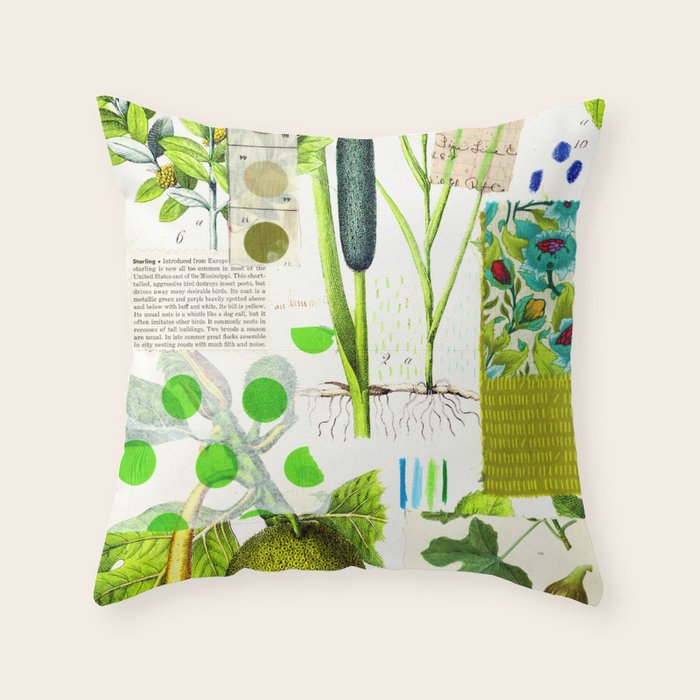 Green Botanical by Pam Smilow Throw Pillow Gallery Image 6