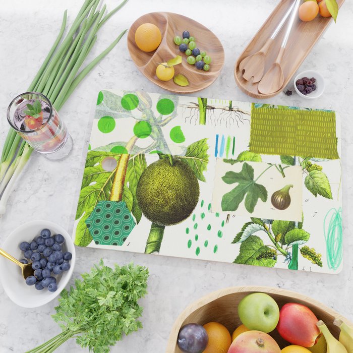 Green Botanical by Pam Smilow Cutting Board Gallery Image 2