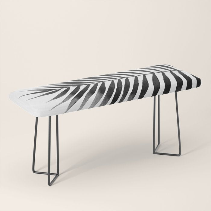 Palm Leaf Watercolor | Black and White Bench Gallery Image 1