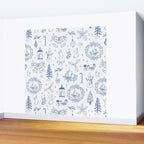 Christmas Toile // Blue & White Wall Mural Gallery Image 2