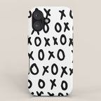 Hugs and Kisses in White and Black iPhone Case Gallery Image 1