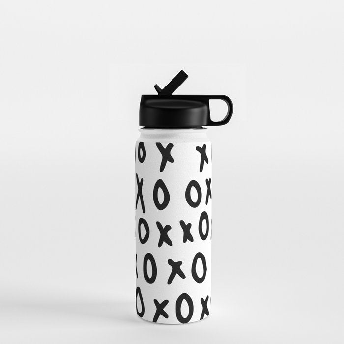Hugs and Kisses in White and Black Water Bottle Gallery Image 1