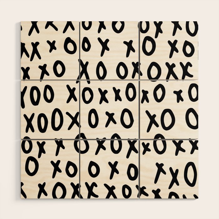Hugs and Kisses in White and Black Wood Wall Art Gallery Image 1