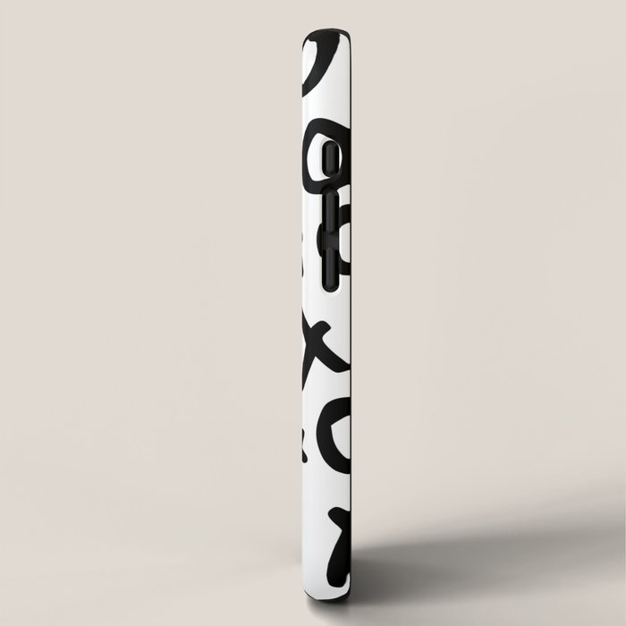 Hugs and Kisses in White and Black iPhone Case Gallery Image 2