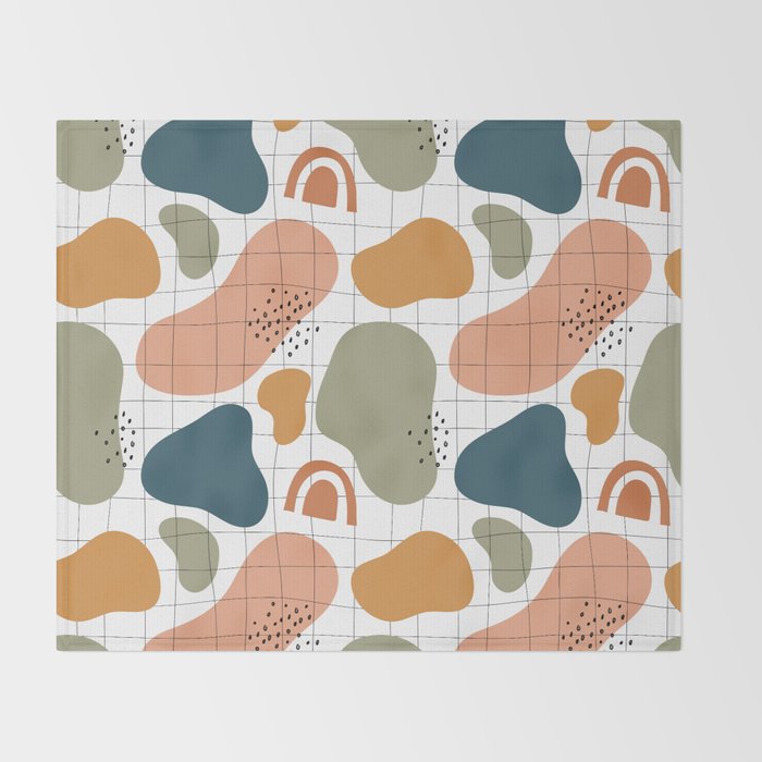 Abstract organic shape art pattern Throw Blanket Gallery Image 2