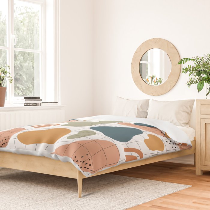 Abstract organic shape art pattern Duvet Cover Gallery Image 2