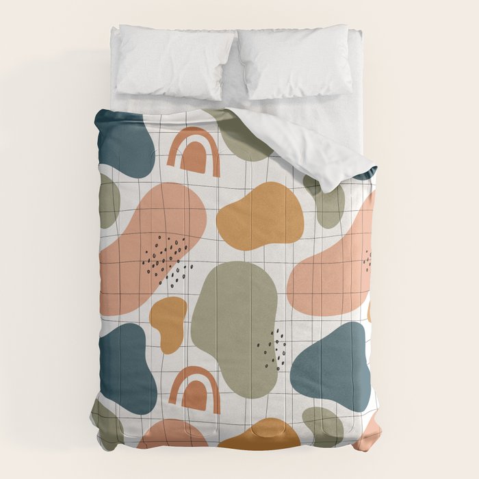 Abstract organic shape art pattern Comforter Gallery Image 6