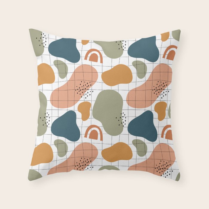 Abstract organic shape art pattern Throw Pillow Gallery Image 6