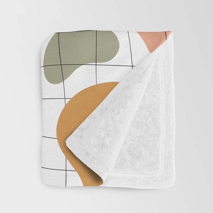 Abstract organic shape art pattern Throw Blanket Gallery Image 3