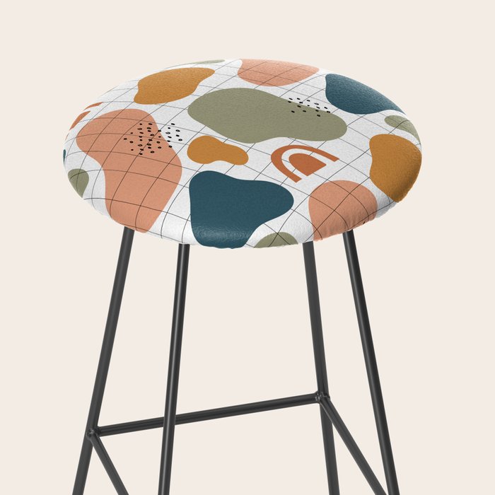 Abstract organic shape art pattern Stool Gallery Image 2