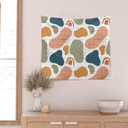 Abstract organic shape art pattern Wall Tapestry Gallery Image 2