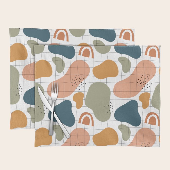 Abstract organic shape art pattern Placemat Gallery Image 1