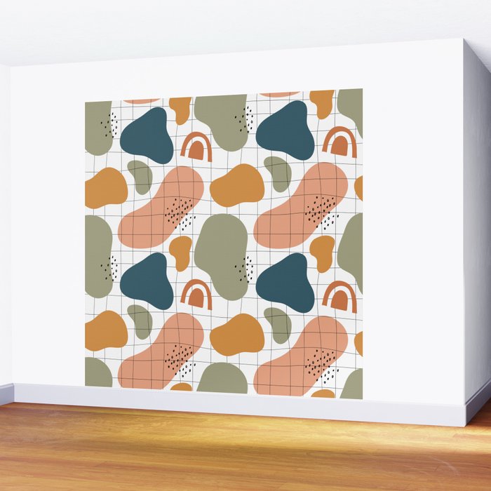 Abstract organic shape art pattern Wall Mural Gallery Image 2