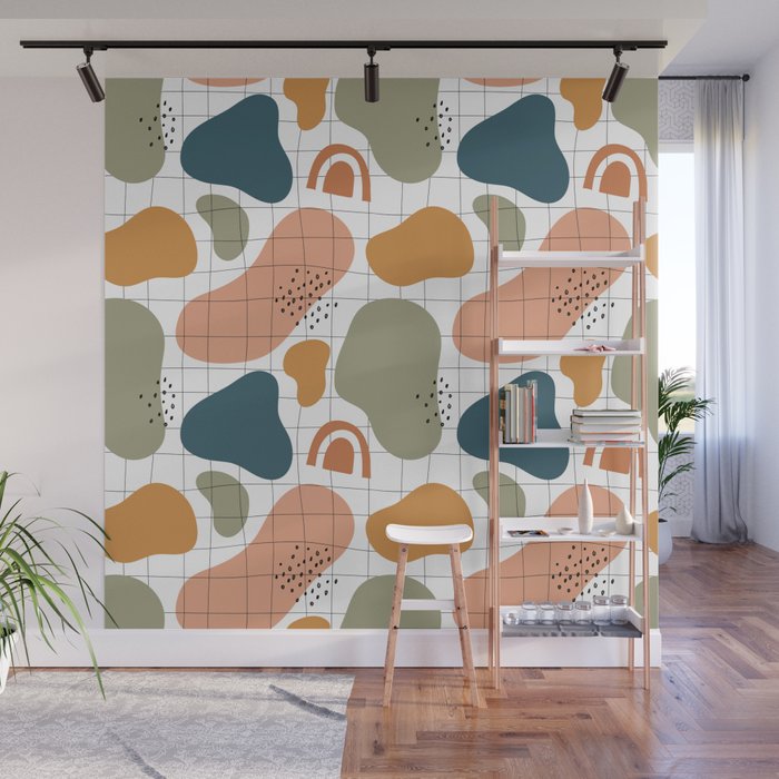 Abstract organic shape art pattern Wall Mural Gallery Image 1
