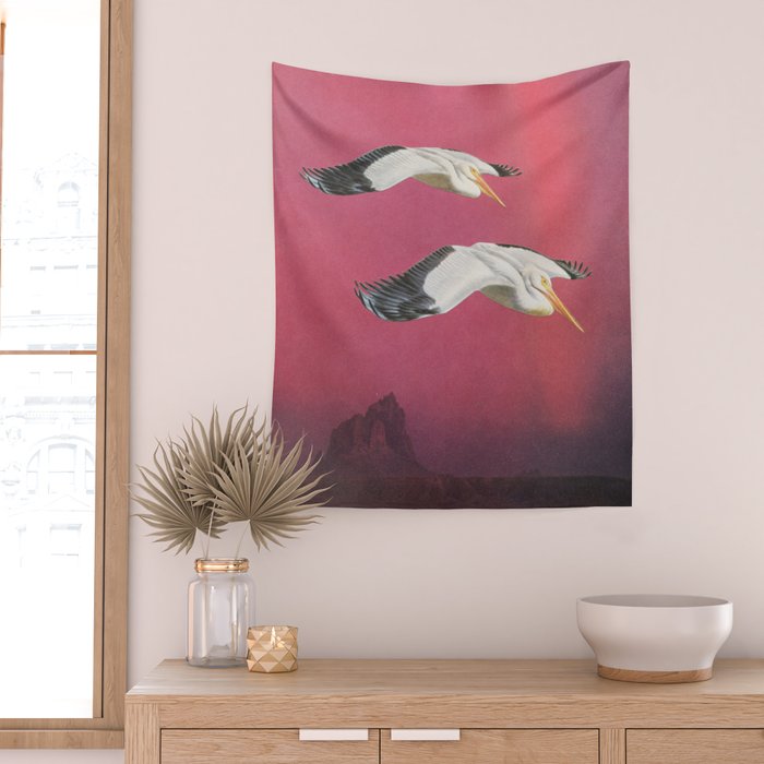 Pelicans in Space Wall Tapestry Gallery Image 2