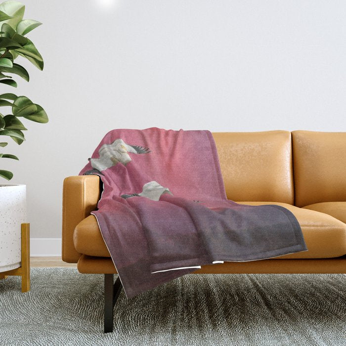 Pelicans in Space Throw Blanket Gallery Image 1