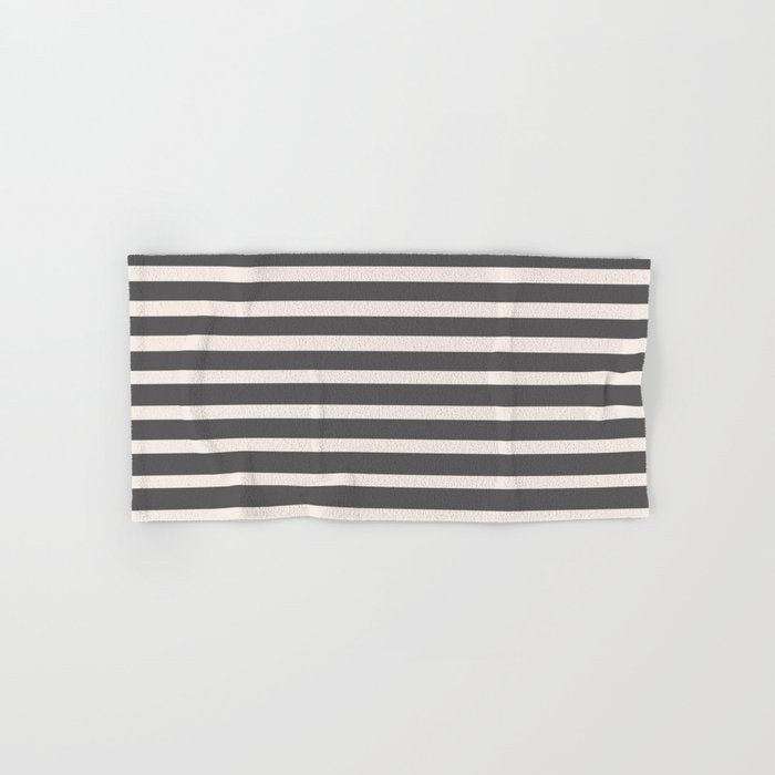 Charcoal and Cream Stripes Bath Towel Gallery Image 1