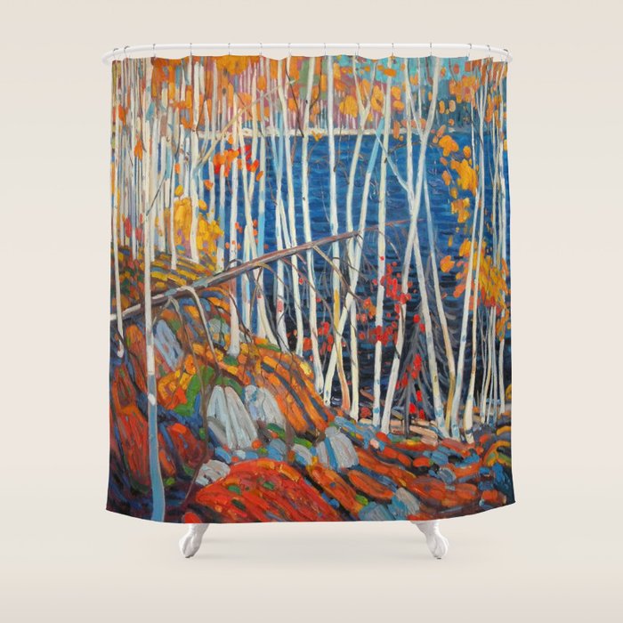 In The Northland (Group Of Seven) by Tom Thomson Canadian Landscape Art Shower Curtain Gallery Image 1