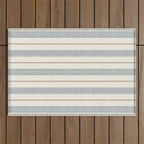 ivy stripes - blue, rust on cream Outdoor Rug Gallery Image 1