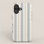 ivy stripes - blue, rust on cream iPhone Case Gallery Image 1
