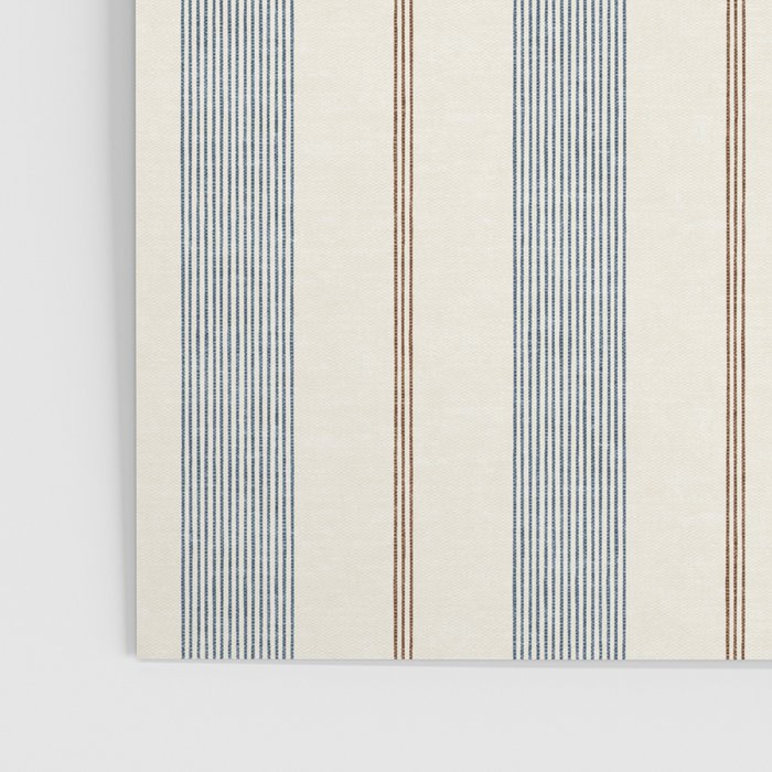 ivy stripes - blue, rust on cream Poster Gallery Image 3
