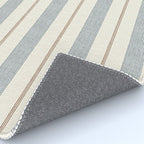 ivy stripes - blue, rust on cream Rug Gallery Image 4