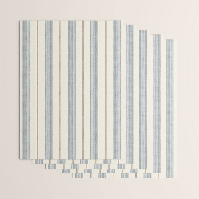 ivy stripes - blue, rust on cream Wrapping Paper Gallery Image 3