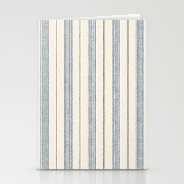 ivy stripes - blue, rust on cream Stationery Card Gallery Image 2