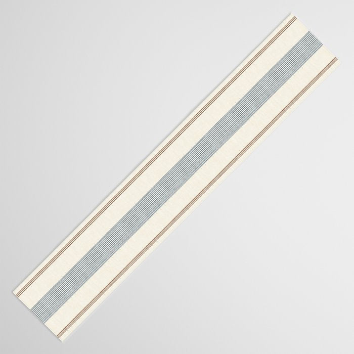 ivy stripes - blue, rust on cream Table Runner Gallery Image 3