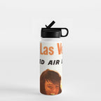 Vintage Las Vegas United Air Lines Travel Poster "Day Time Sun Night Time Fun" Water Bottle Gallery Image 1