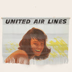 Vintage Las Vegas United Air Lines Travel Poster "Day Time Sun Night Time Fun" Wall Hanging Gallery Image 1