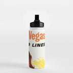 Vintage Las Vegas United Air Lines Travel Poster "Day Time Sun Night Time Fun" Water Bottle Gallery Image 2