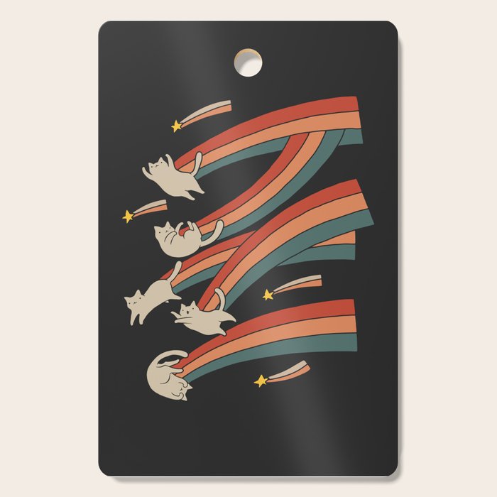 Cat Landscape 164: The Shooting Stars Cutting Board Gallery Image 1