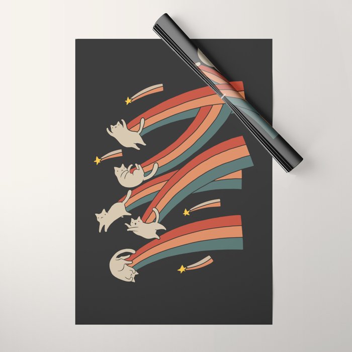 Cat Landscape 164: The Shooting Stars Wrapping Paper Gallery Image 1