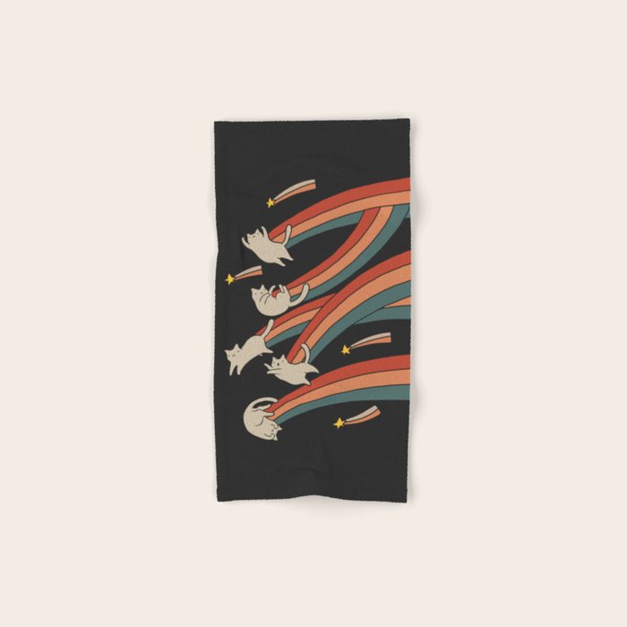 Cat Landscape 164: The Shooting Stars Bath Towel Gallery Image 1