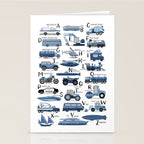 Transportation Alphabet in Blue  Stationery Card Gallery Image 2