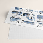 Transportation Alphabet in Blue  Wrapping Paper Gallery Image 2