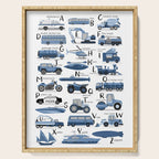 Transportation Alphabet in Blue  Serving Tray Gallery Image 1