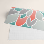 Modern Floral Prints, Coral, Teal Green and Gray Wrapping Paper Gallery Image 2