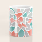 Modern Floral Prints, Coral, Teal Green and Gray Coffee Mug Gallery Image 4