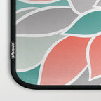 Modern Floral Prints, Coral, Teal Green and Gray Laptop Sleeve Gallery Image 3