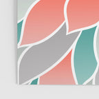Modern Floral Prints, Coral, Teal Green and Gray Poster Gallery Image 3