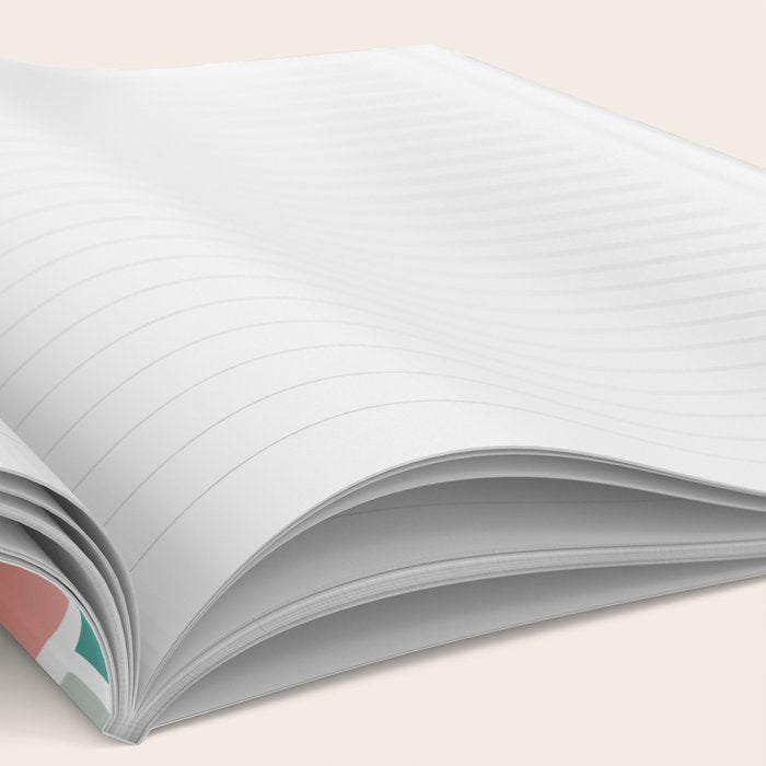 Modern Floral Prints, Coral, Teal Green and Gray Notebook Gallery Image 2