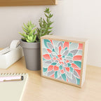 Modern Floral Prints, Coral, Teal Green and Gray Mini Art Print Gallery Image 2