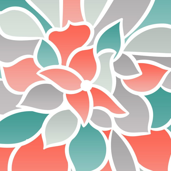 Modern Floral Prints, Coral, Teal Green and Gray Coffee Mug Gallery Image 2