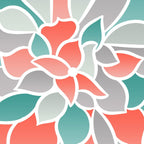 Modern Floral Prints, Coral, Teal Green and Gray Coffee Mug Gallery Image 2